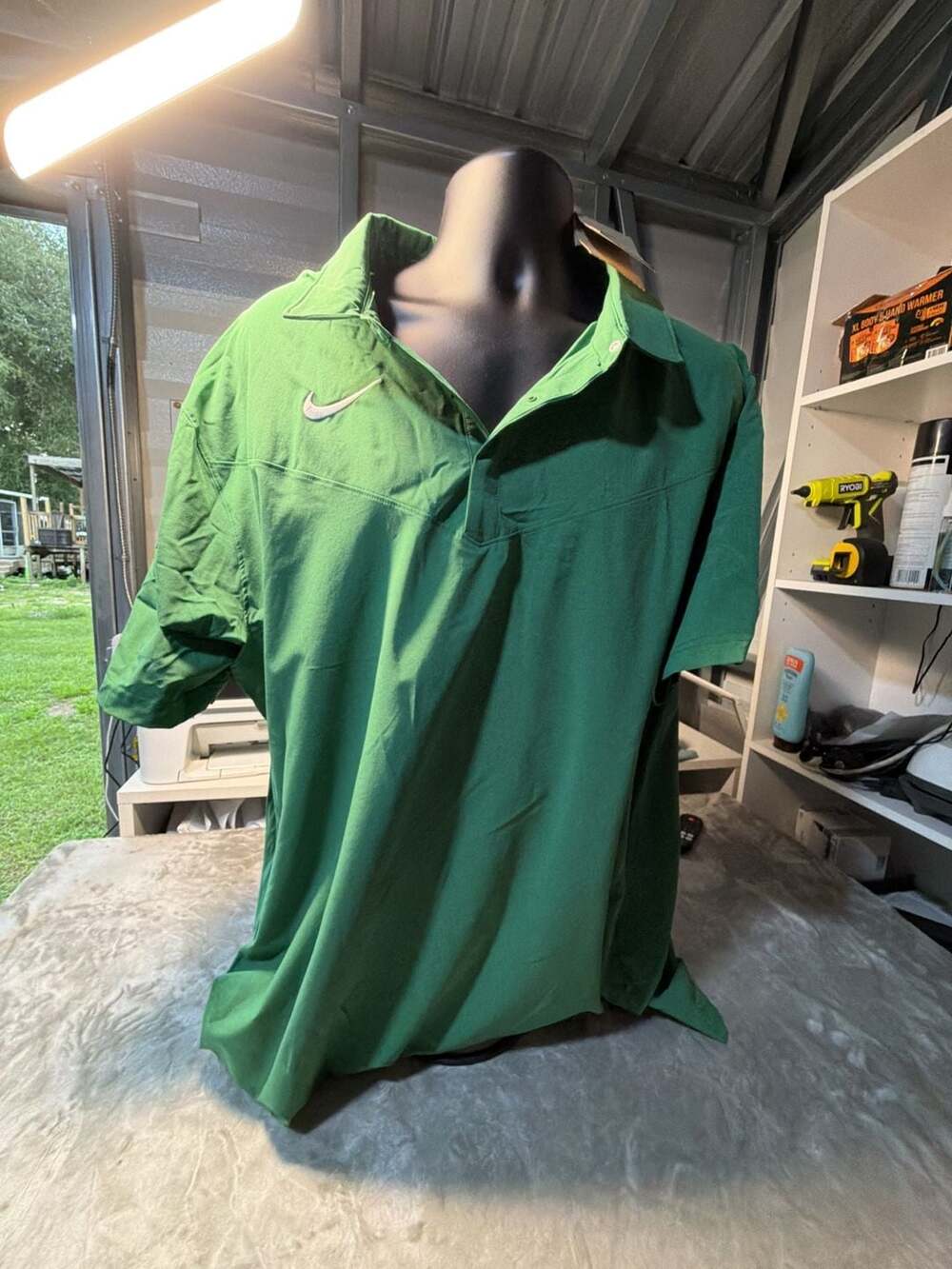 Nike Dri-FIT Short Sleeve Coaches Polo Shirt Green 3XL